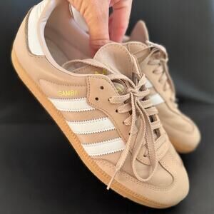 Adidas Women Originals Samba OG Wonder Taupe Cloud White size 8.5 womens